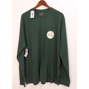 Champion Men's Long Sleeve T-Shirt Green Pocket Tee Graphic USF Bulls 2XL /#8229